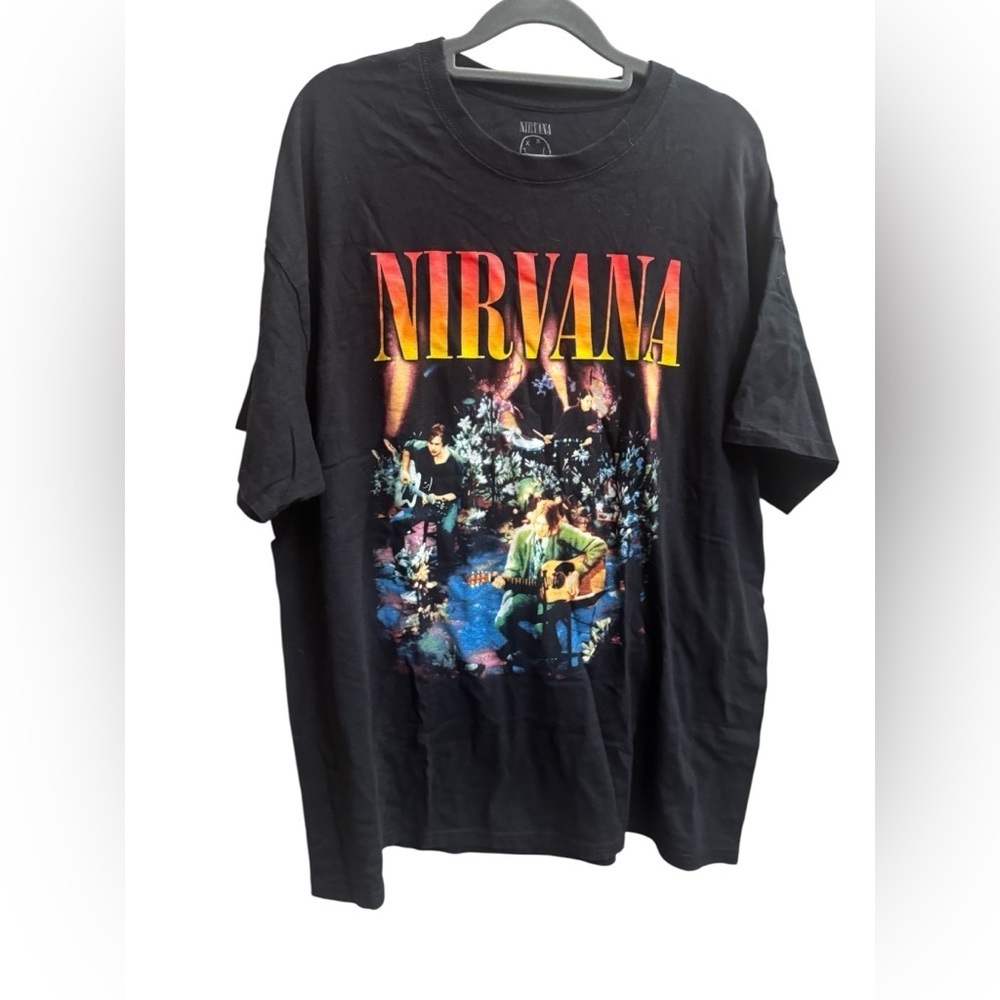 NIRVANA Unplugged Relaxed Graphic Tee Men’s XL Music Band T-shirt Black 2008 EUC